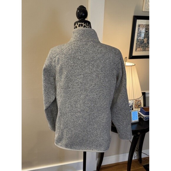LL Bean Jacket Womens Large Petite Gray Fleece Zip Outdoors Windbreaker Hiking - Picture 3 of 10